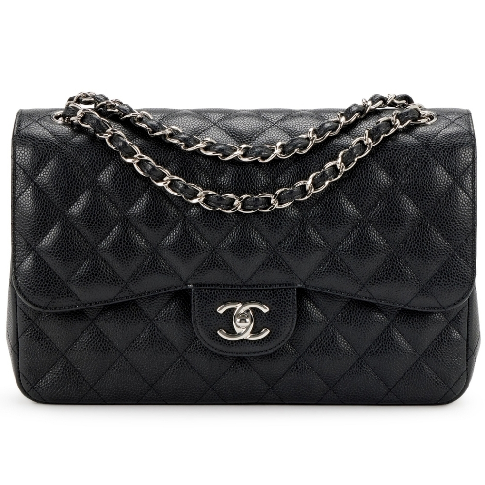 CHANEL Caviar quilted Double flap Jumbo bag